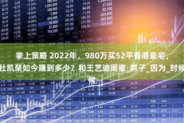 掌上策略 2022年，980万买52平香港豪宅，杜凯琹如今赚到多少？和王艺迪闺蜜_房子_因为_时候